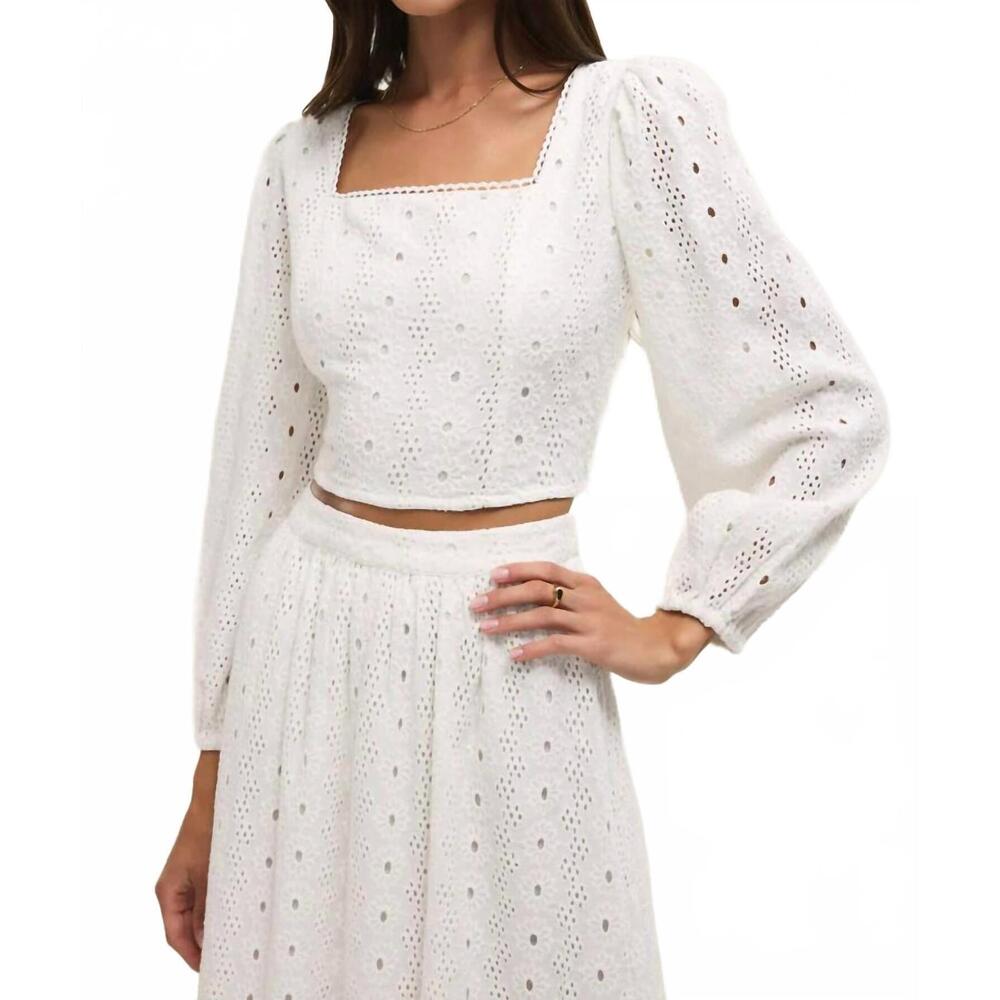NEW Z SUPPLY bria eyelet top in white